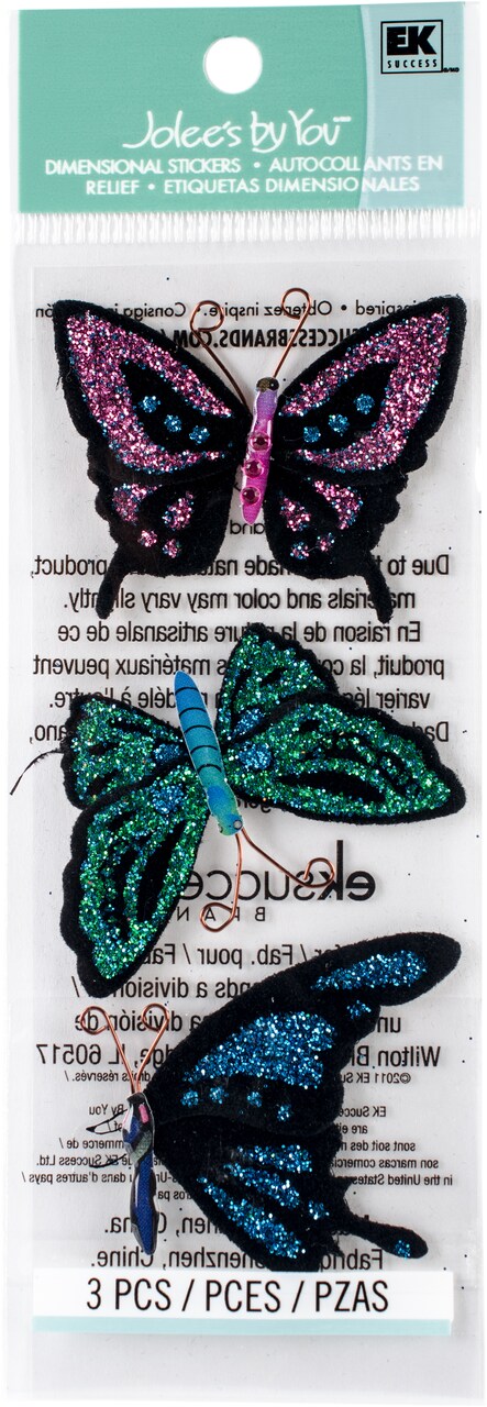 Jolee's Boutique By You Dimensional Stickers - Butterflies, 3pcs